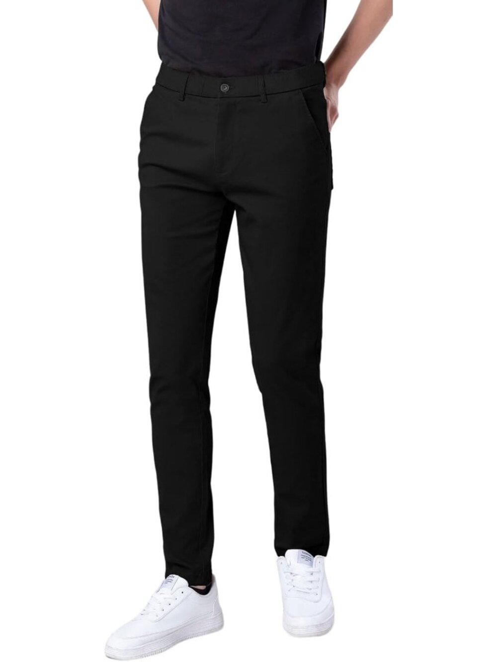 Men's Skinny Stretchy Khaki Pants Colored Pants Slim Fit Slacks Tapered Trousers